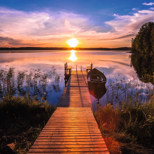 Sonnenuntergang finnische Seenplatte